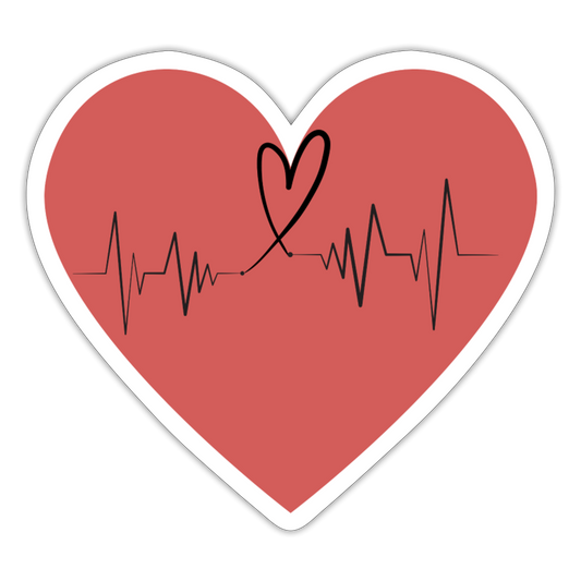 Sticker Heartbeat - Mattweiß