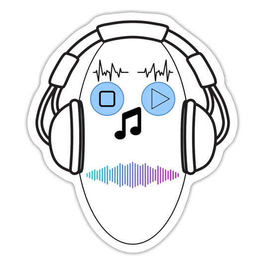 Sticker Music face - Mattweiß