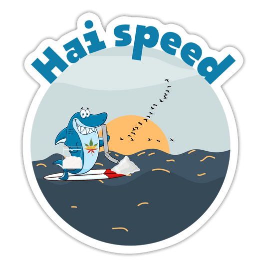 Sticker Hai speed - Mattweiß