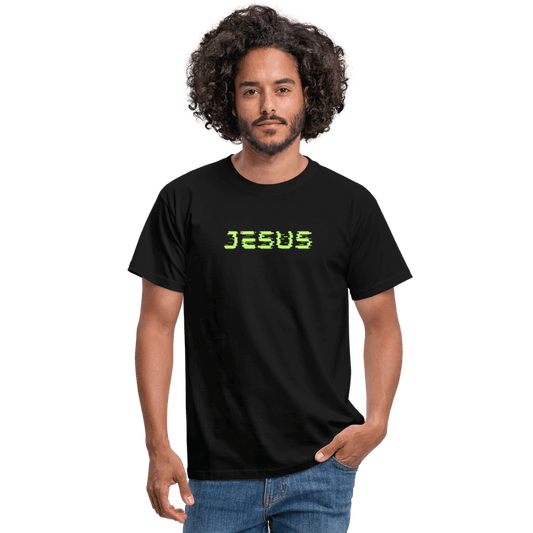 Männer T-Shirt Jesus grün - Schwarz
