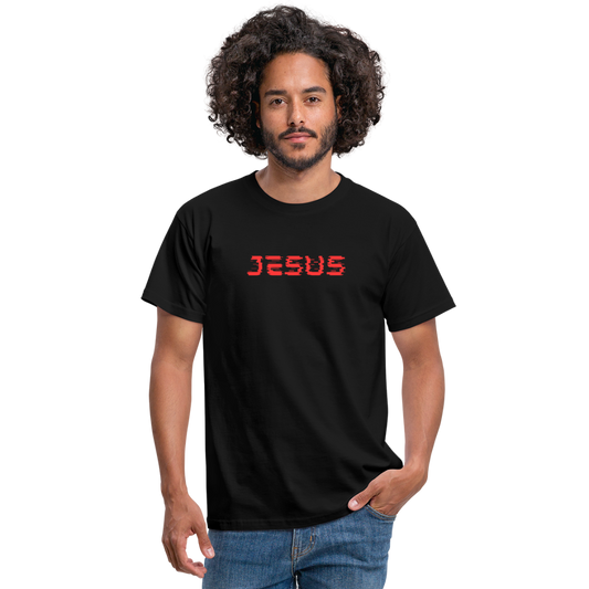 Männer T-Shirt Jesus rot - Schwarz