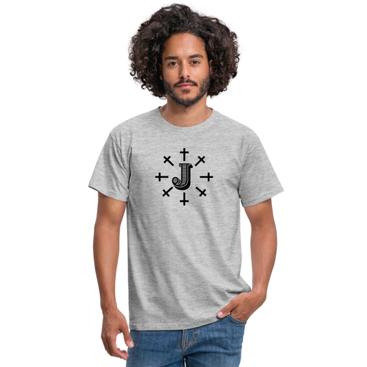 Männer T-Shirt Jesus - Grau meliert